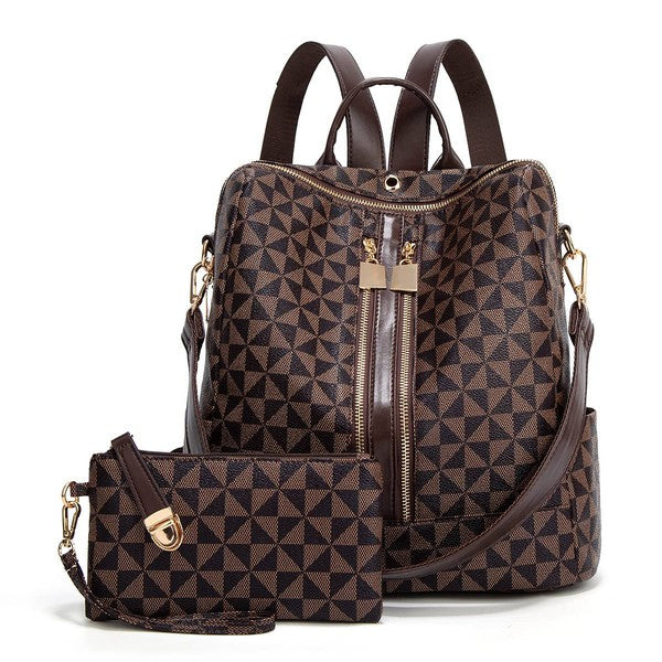 Triangle Pinwheel Convertible Backpack Bag - Shamarr Barquet