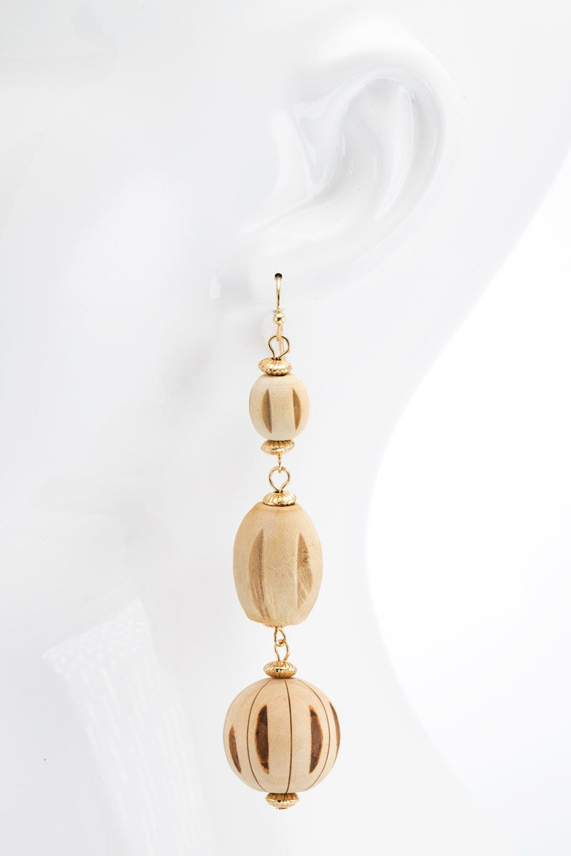 Wood Oval Earrings