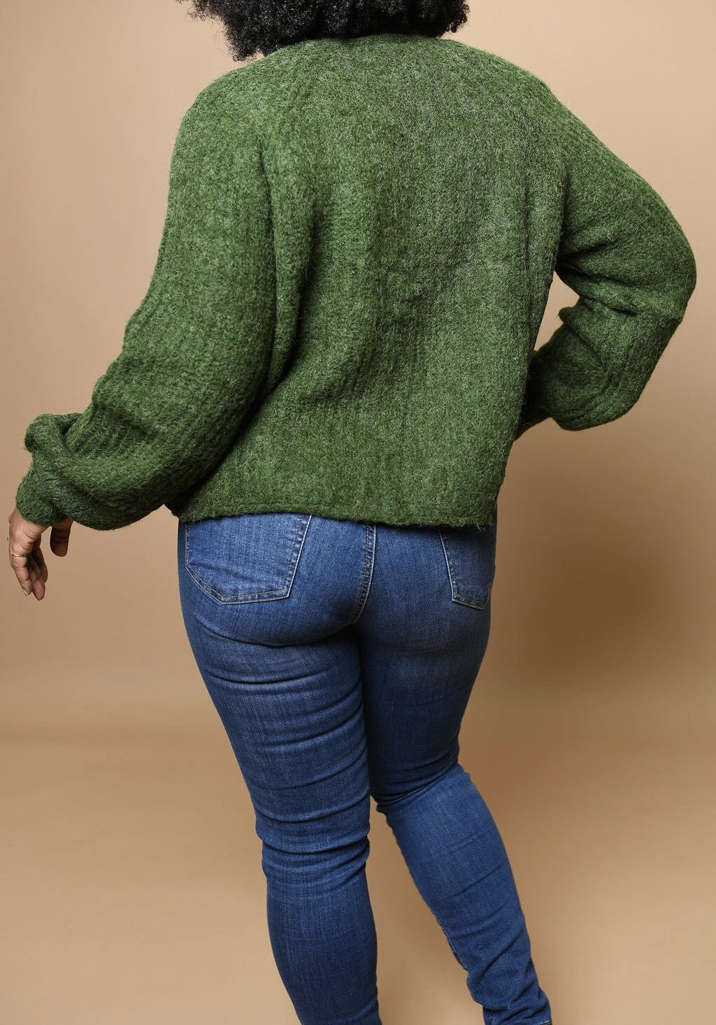 Balloon Sleeve Crop Sweater