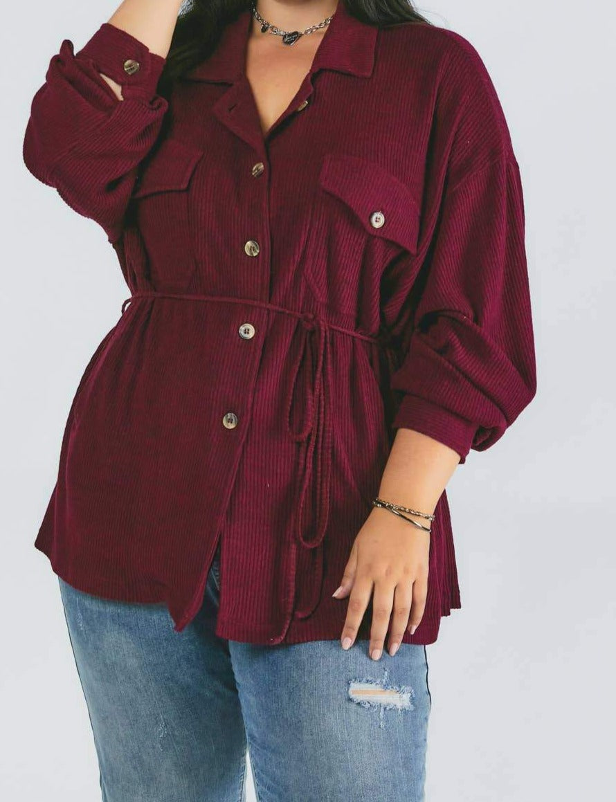 BUTTON DOWN - BURGUNDY - Shamarr Barquet