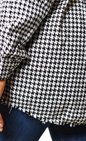 Houndstooth Shirt Jacket