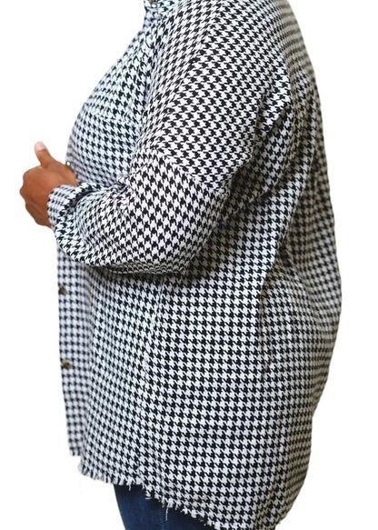 Houndstooth Shirt Jacket