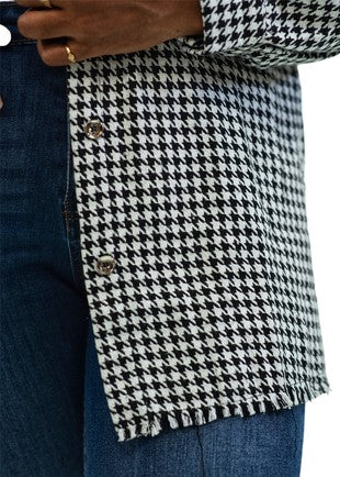 Houndstooth Shirt Jacket
