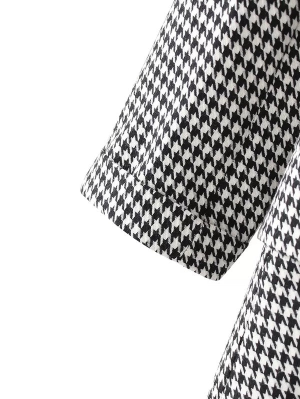 Houndstooth Fitted Blazer