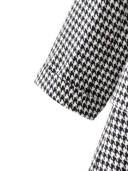 Houndstooth Fitted Blazer