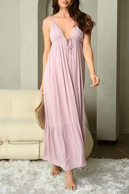 Sleeveless V-neck Maxi Dress