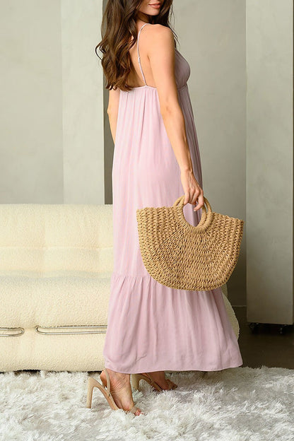 Sleeveless V-neck Maxi Dress