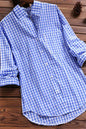 Plaid Button-Up Blouse