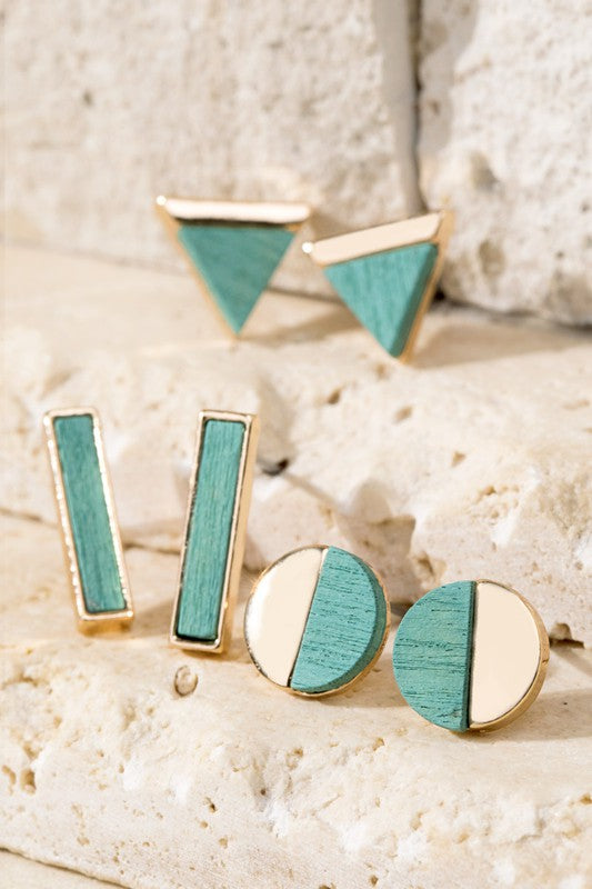 Geometric Stud Earrings - Shamarr Barquet 
