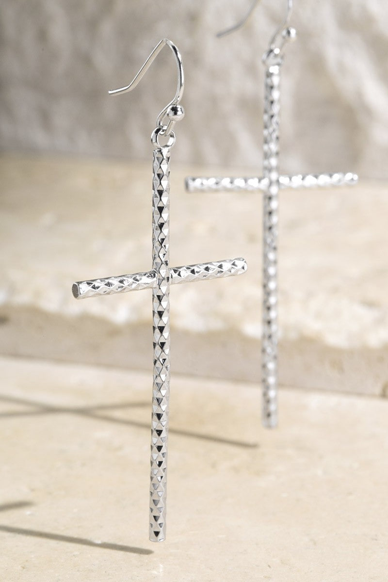 Silver Cross Earrings