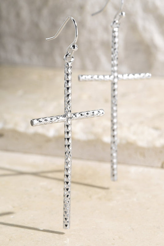 Silver Cross Earrings