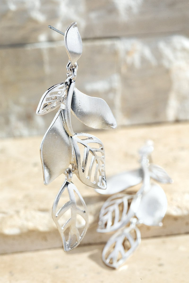 Satin Leaf Earrings