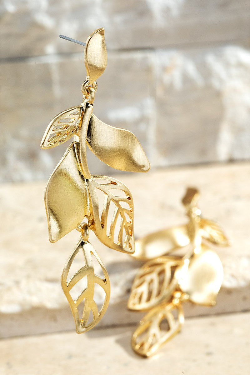 Satin Leaf Earrings