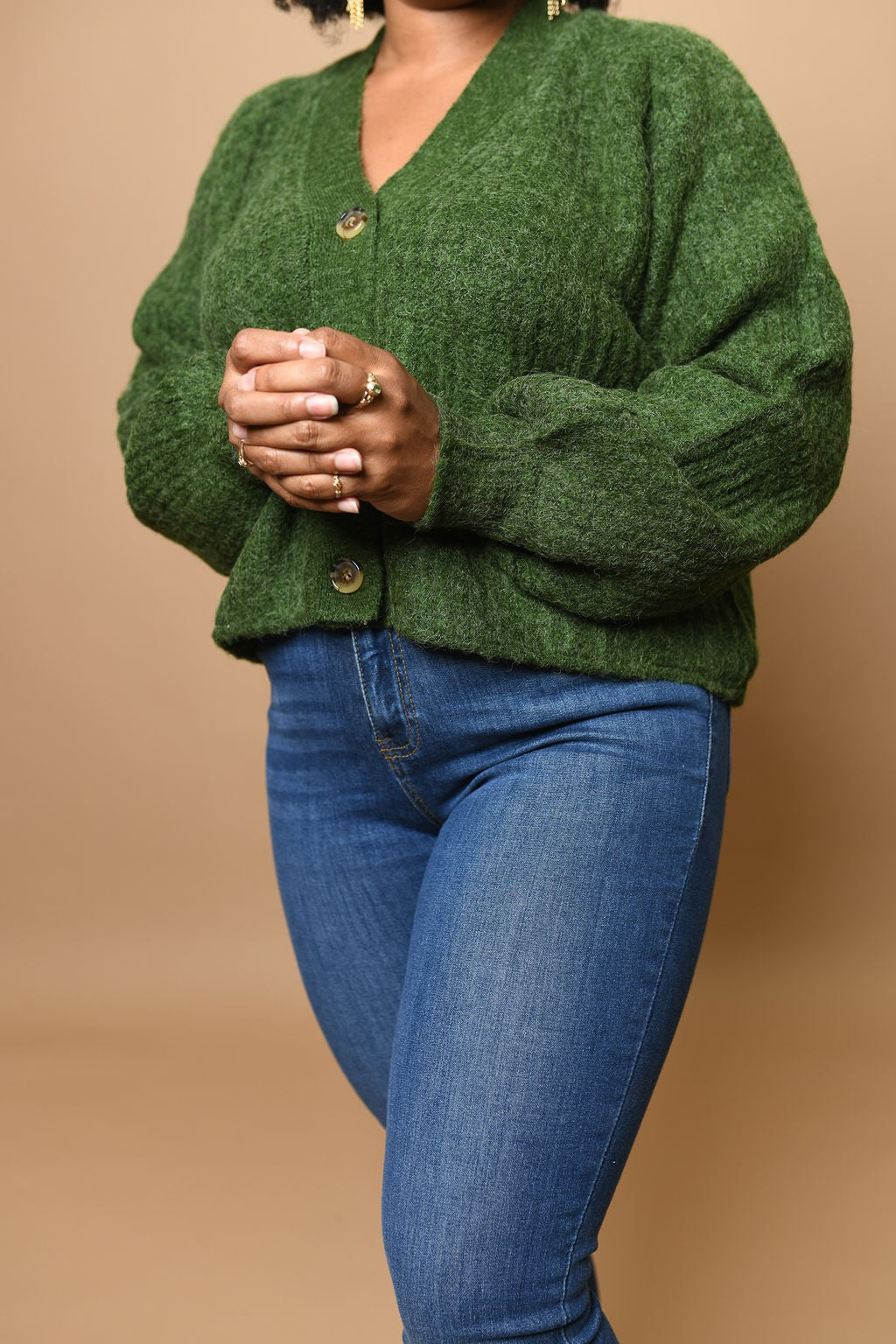 Balloon Sleeve Crop Sweater