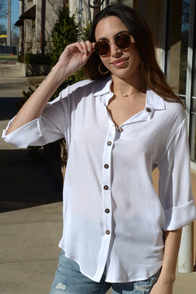 Loose Button-Up Blouse