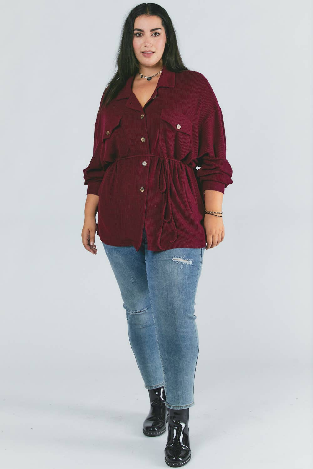 BUTTON DOWN - BURGUNDY - Shamarr Barquet 