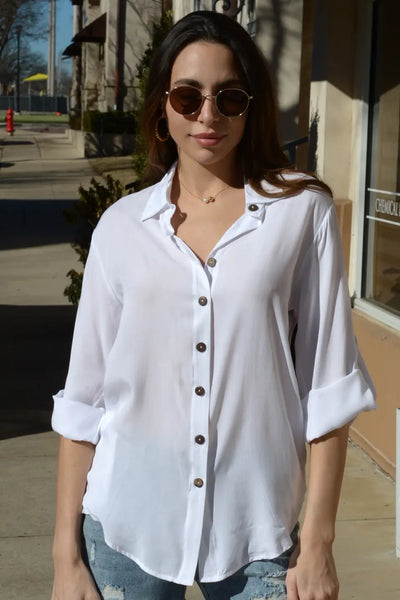 Loose Button-Up Blouse