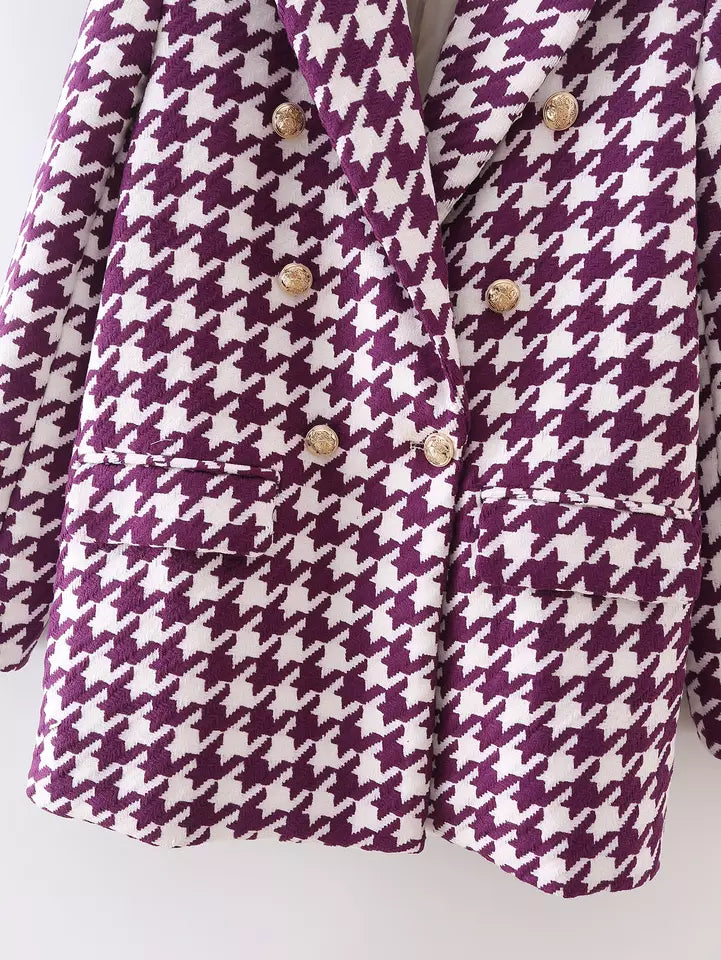 Houndstooth blazer in Purple