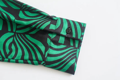 Green and Black Mini Dress