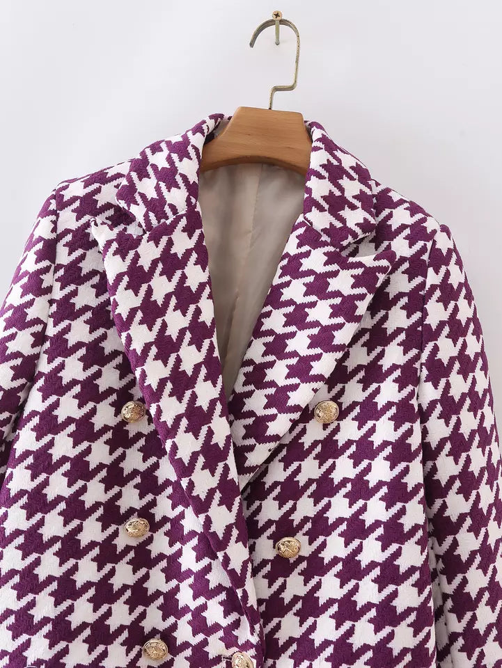 Houndstooth blazer in Purple
