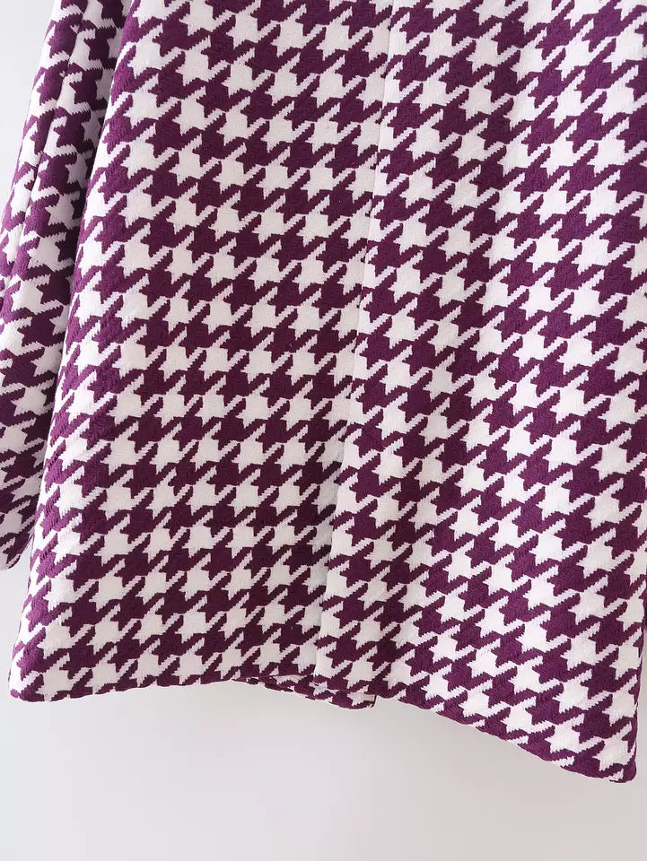 Houndstooth blazer in Purple