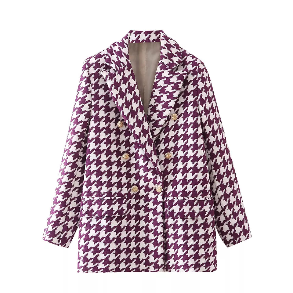 Houndstooth blazer in Purple