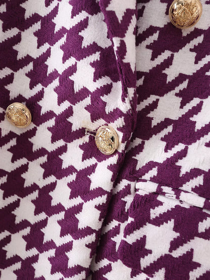 Houndstooth blazer in Purple