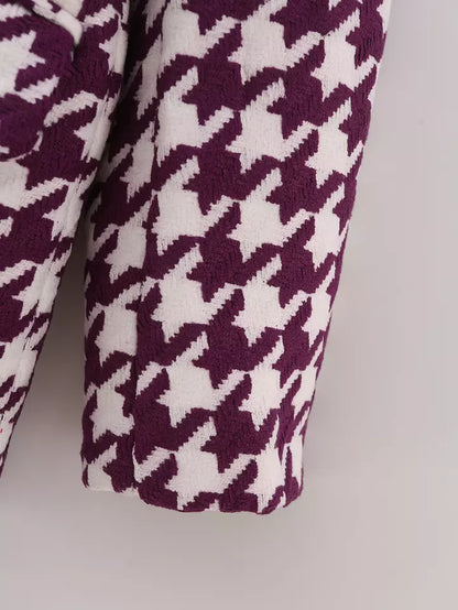 Houndstooth blazer in Purple