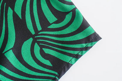 Green and Black Mini Dress