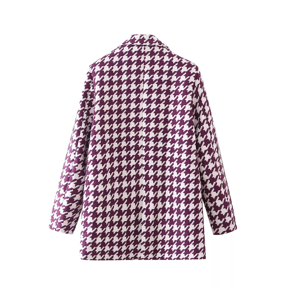 Houndstooth blazer in Purple