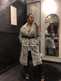 Houndstooth Mix Trench Coat