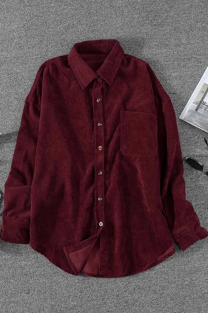 Long Sleeve Corduroy Top